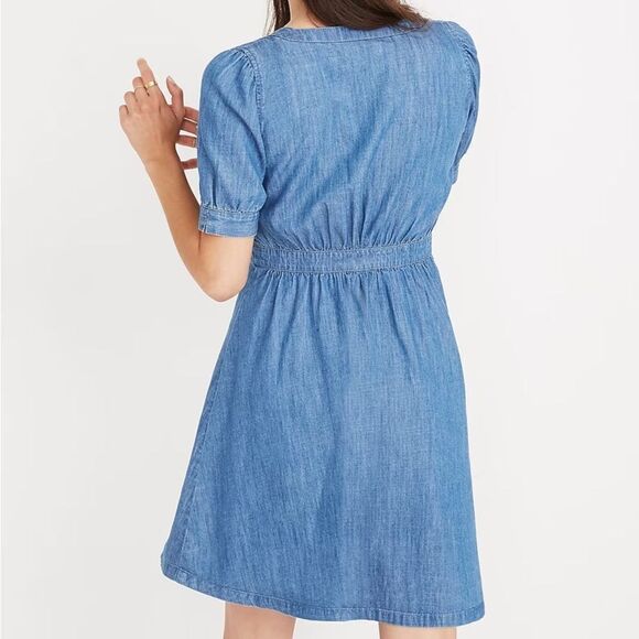 Philosophy Lightweight Denim Midi Knee Length Button Down Dress - Picture 7 of 10